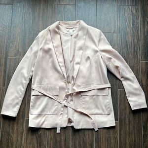 H&M light pink blazer with adjustable waist, size 8